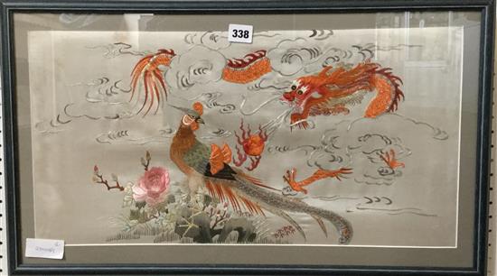 Silk picture birds